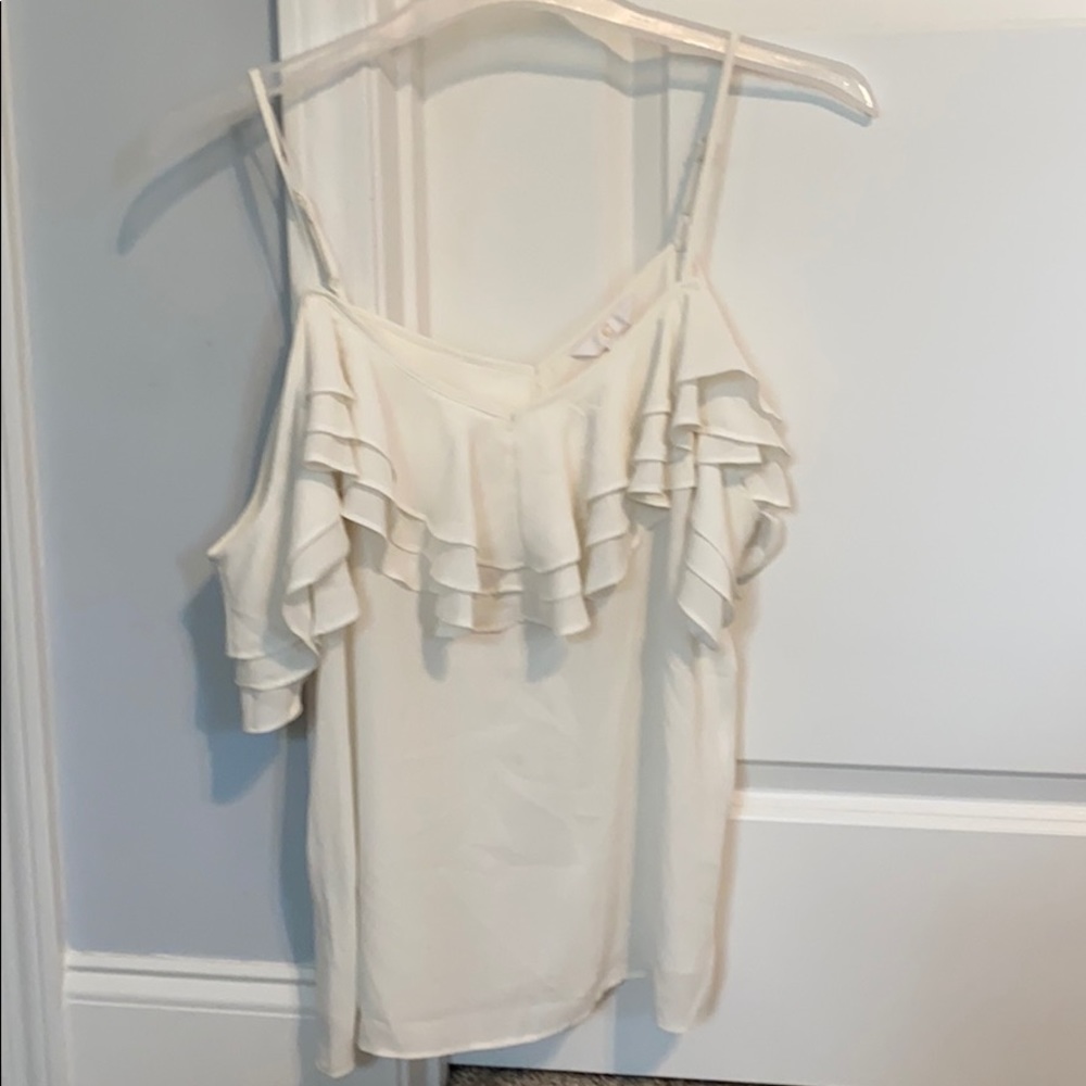 Cold shoulder ruffle blouse